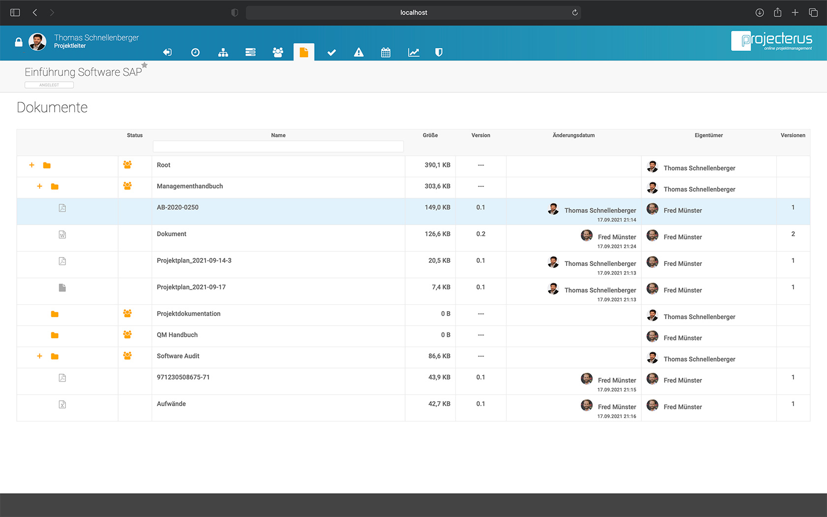 projecterus Dokumentenmanagement